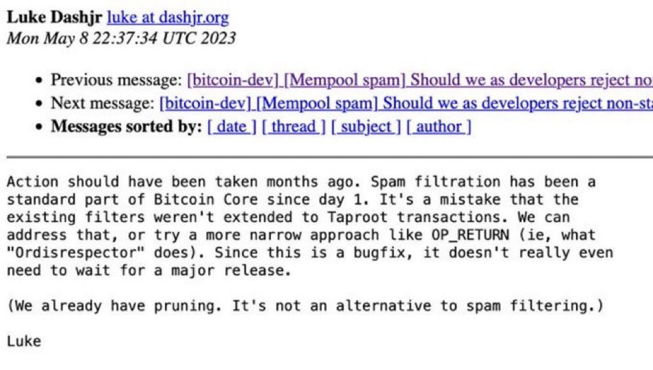 Ordinals and meme coins cripple Bitcoin network, core developer claims - 2
