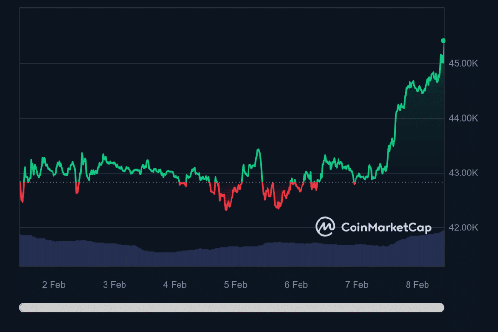 Bitcoin returns to $45k amid increased trading volume, positive market sentiment - 2