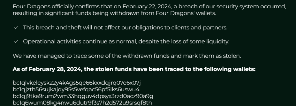 Kyrgyz crypto exchange Four Dragons reportedly suffers $100m hack - 2