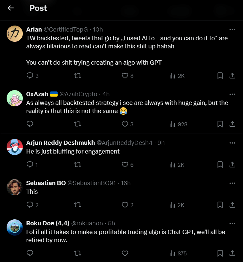 Trader claims Bitcoin algo netted $71k profits, community disagrees  - 2
