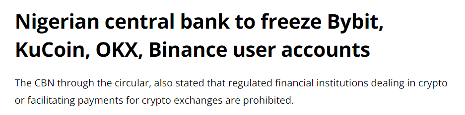 Nigeria's central bank denies reports on crypto account freezing - 2