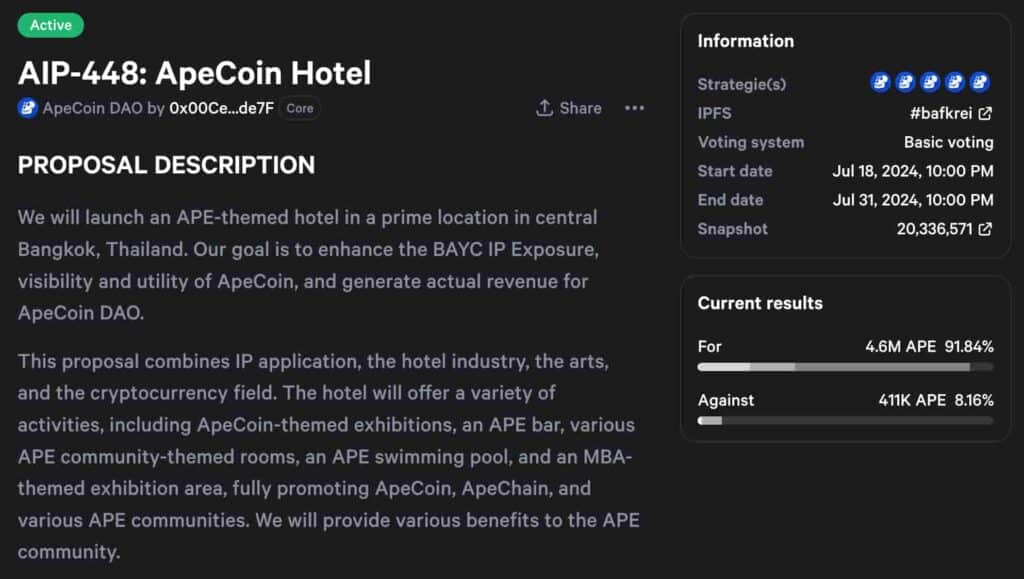 ApeCoin DAO votes to open APE-themed hotel in Bangkok - 2