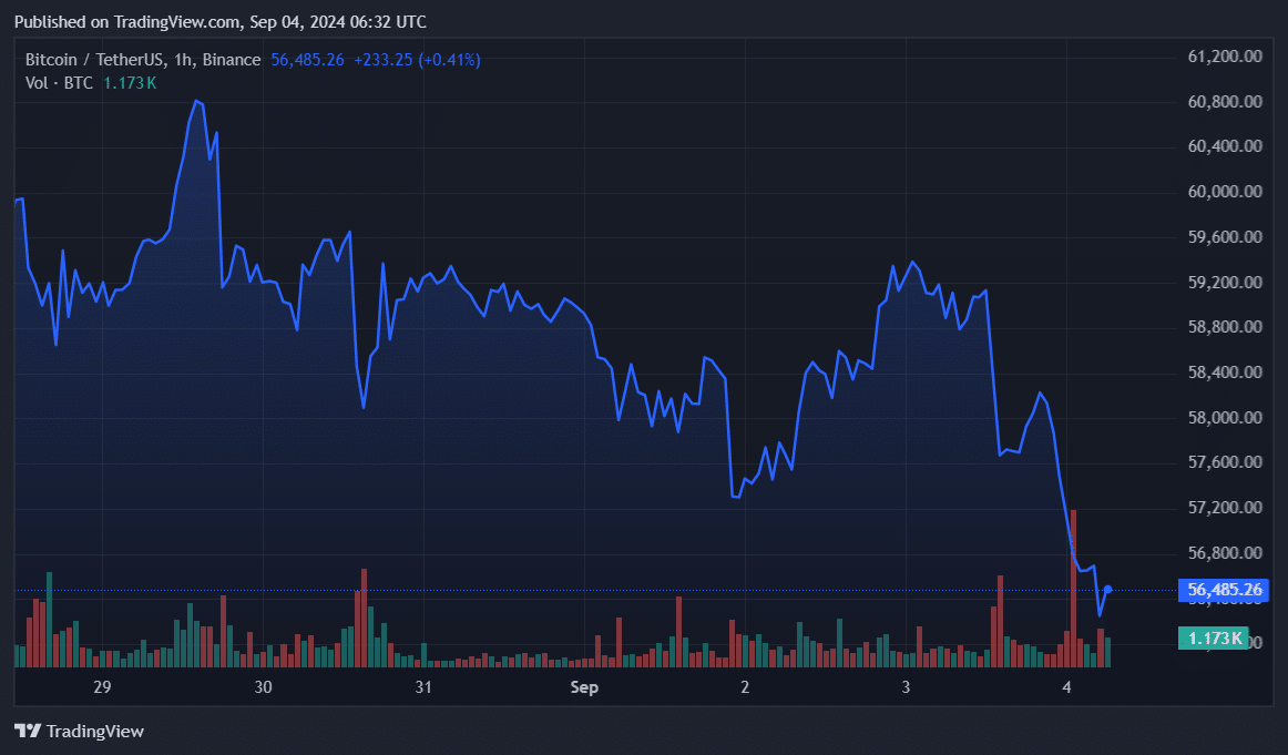 Spot BTC ETF outflows touch 4-month highs, price falls below $57k - 2