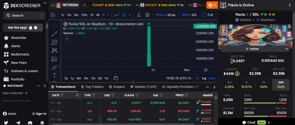 AI-run flavia token test launch hijacked by fake pump.fun token - 2