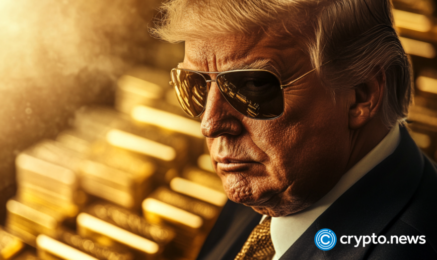 Trump memecoin logo and digital asset concept