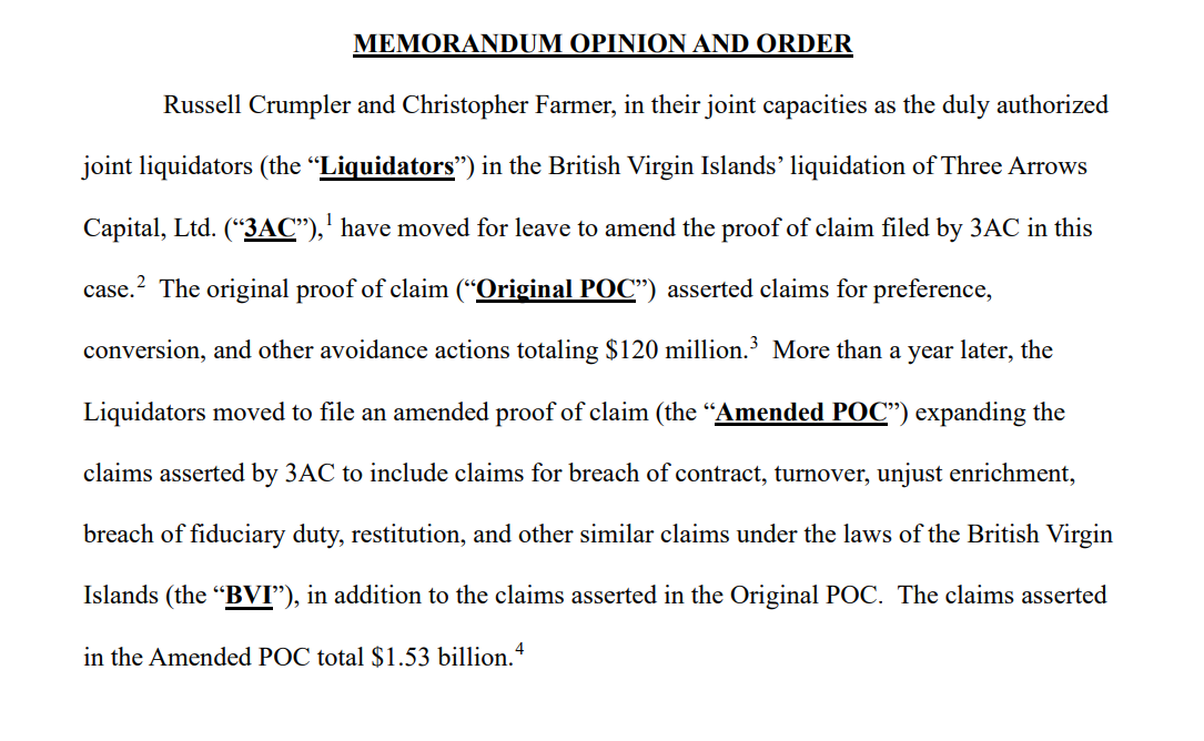 US court permits Three Arrows Capital to expand claim against FTX, rejects FTX's objections - 2