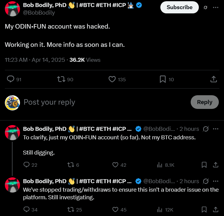 Odin.fun memecoins crash as platform suspends trading over security breach - 3