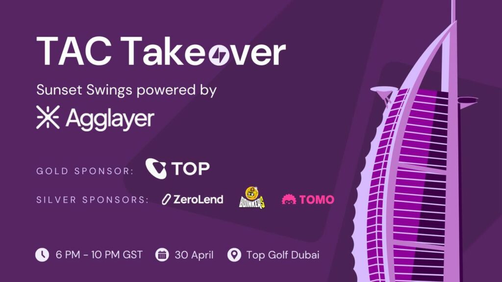 TAC announces TAC takeover: sunset swings networking Event with Agglayer in Dubai - 2