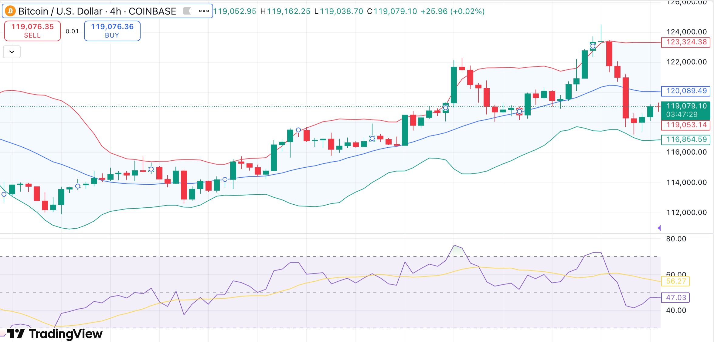 Bitcoin steadies around $119K as lower leverage eases pullback