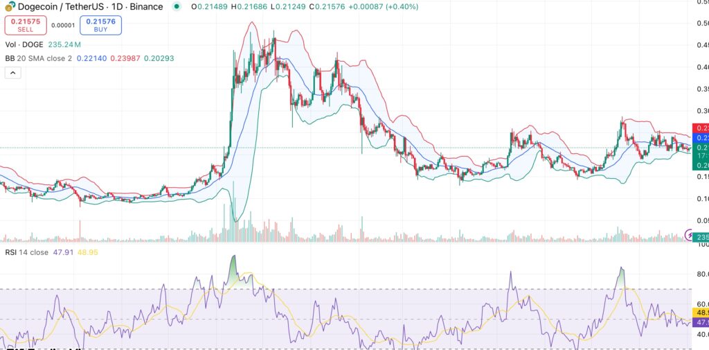 Dogecoin price stalls around $0.21 as whale activity stays muted - 1