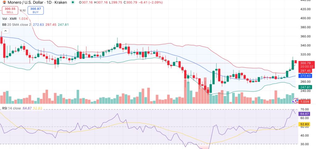 Monero price holds $300 support despite block reorganization concerns - 2