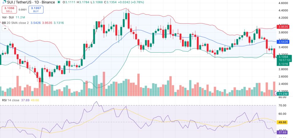 Sui price tests support near $3.10 as traders eye recovery amid rising institutional demand - 1