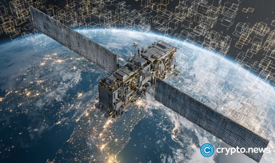 satellite is flying above the Earth  