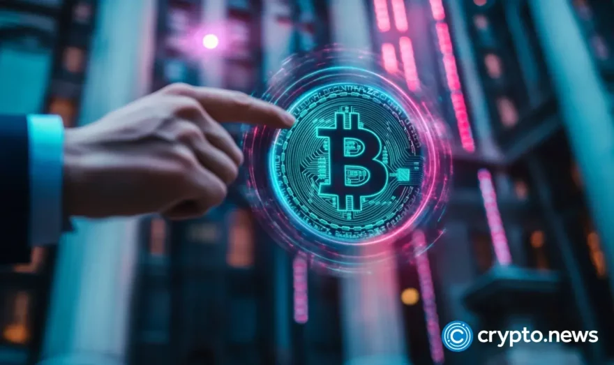 Business man's hand holding Bitcoin, representing Fidelity Digital Assets