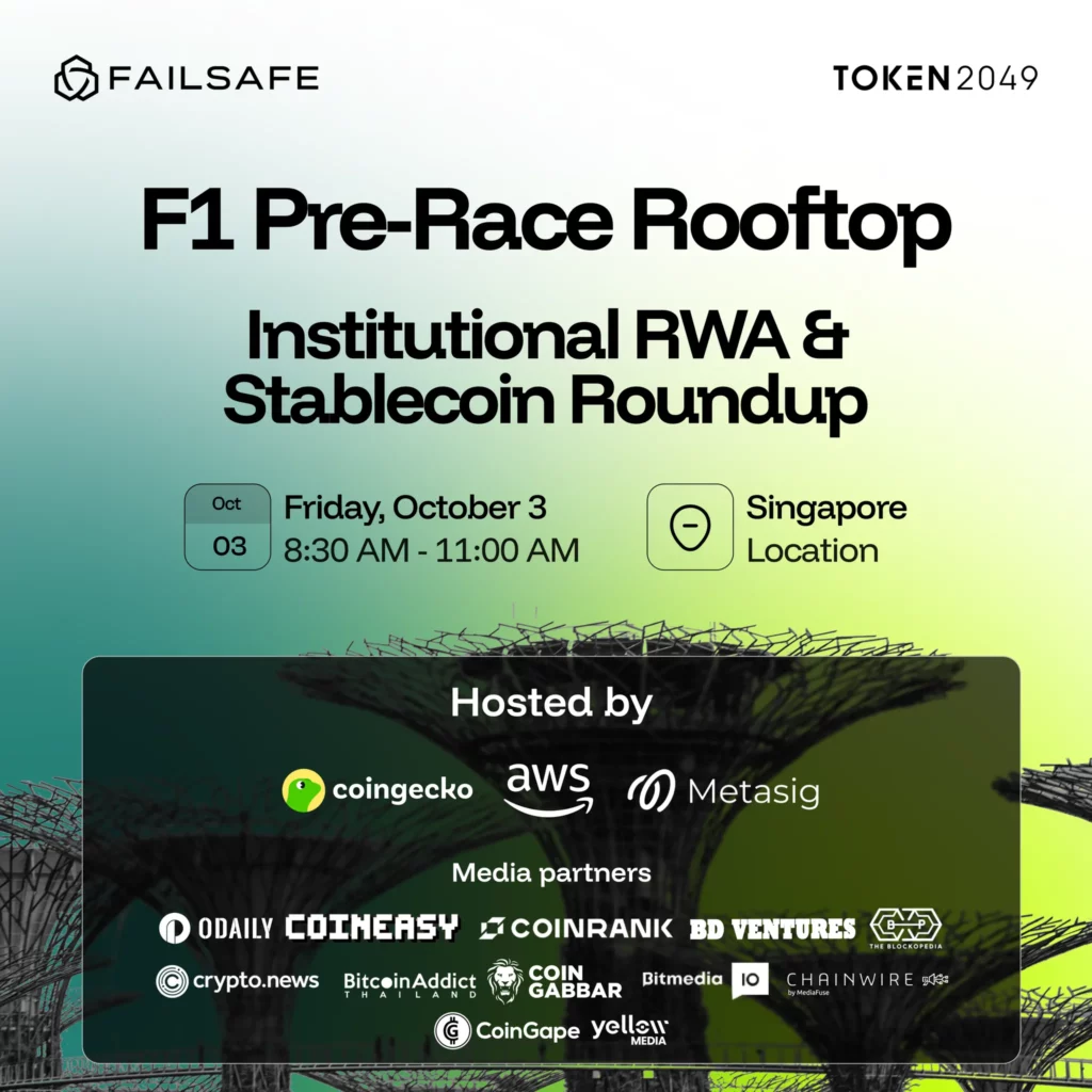 FailSafe, CoinGecko, Metasig, AWS announce F1 Pre-Race Rooftop Breakfast at TOKEN2049 Singapore - 1
