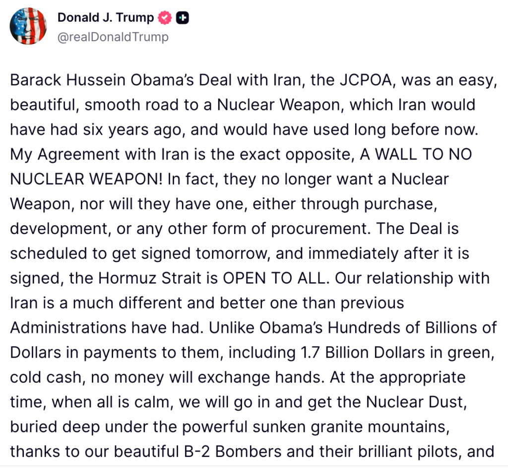 Source: Donald Trump/Truth Social