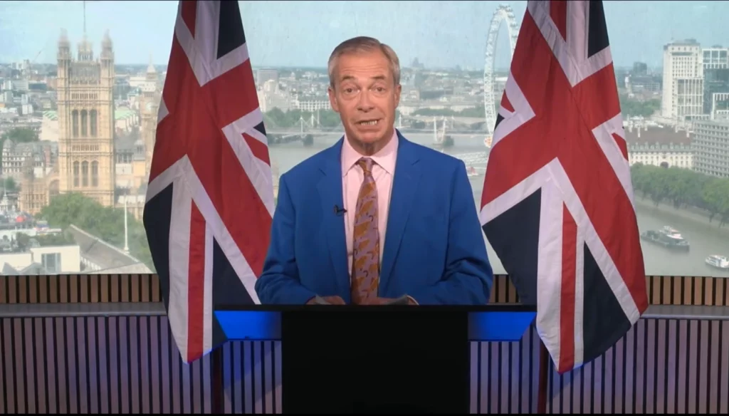 Nigel Farage during the X livestream.