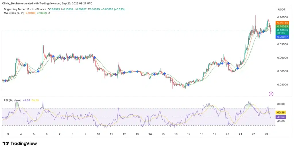 Dogecoin (DOGE) price chart, source: TradingView